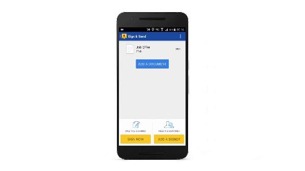 DocuSign Android Add-On in Google Docs