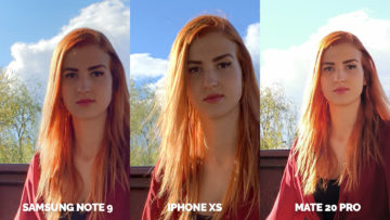 fotoaparat apple iphone xs vs huawei mate 20 pro vs samsung galaxy note 9 modelka detail