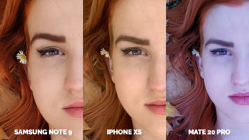 fotomobily apple iphone xs vs huawei mate 20 pro vs samsung galaxy note 9 modelka detail tvare