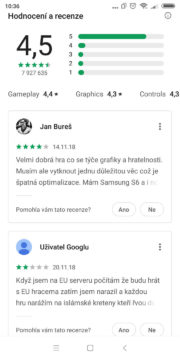 Google Play design hodnocení - nový design