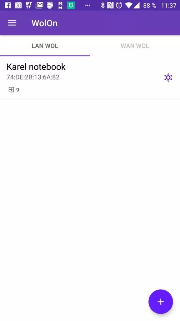Klepnutím na položku zapnete počítač