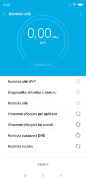 MIUI 10 - test sítě 03