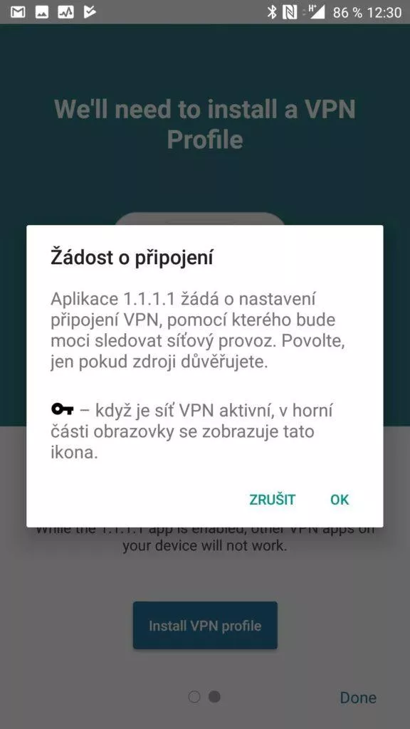 Musíte odsouhlasit VPN