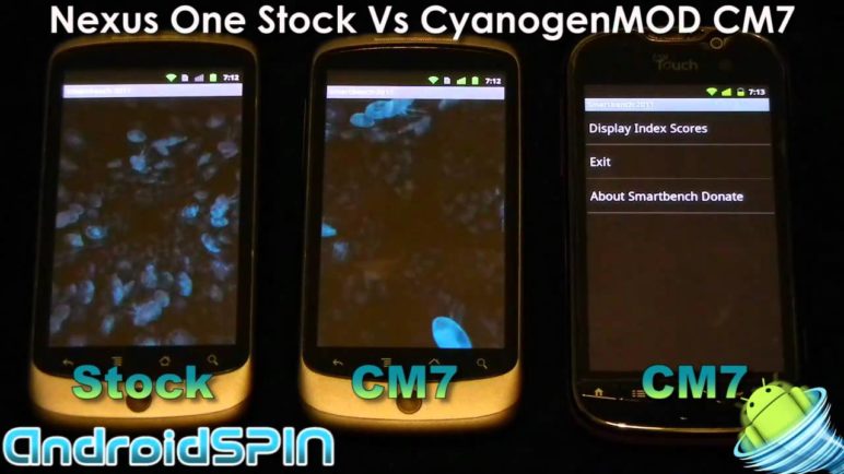 Performance Comparison between Nexus One Stock, CyanogenMOD CM7 and MyTouch 4G with CM7