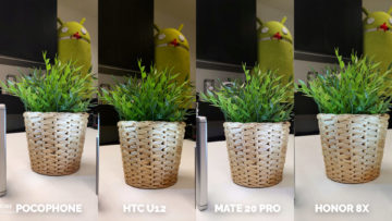 Pocophone F1 vs. Huawei Mate 20 Pro vs. Honor 8X vs. HTC U12+ fotografie kvetinac