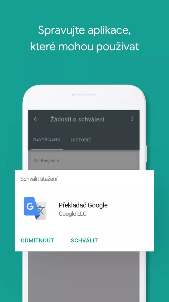 Spravujte aplikace, které dítě smí používat