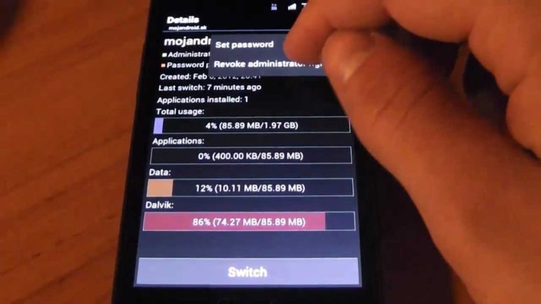 SwitchMe: Android aplikácia pre prepínanie používateľských profilov