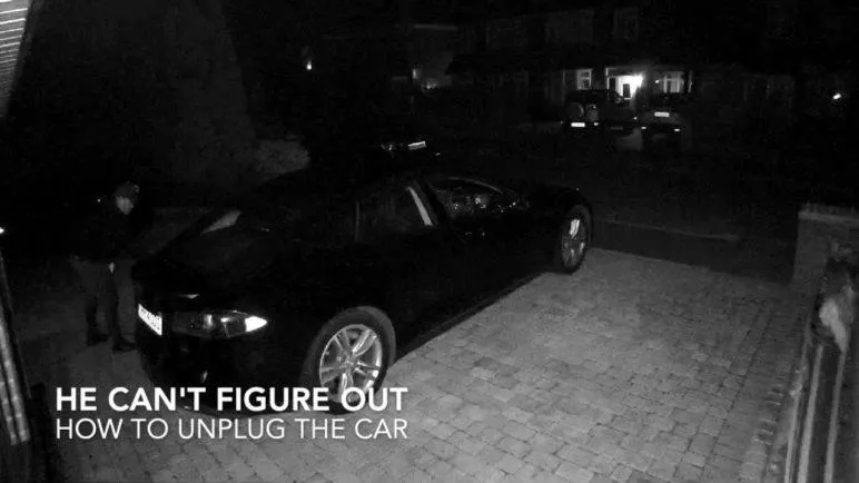 Tesla Model S Being Stolen