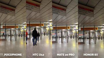 umele osvetleni foto Pocophone F1 vs. Huawei Mate 20 Pro vs. Honor 8X vs. HTC U12+ metro