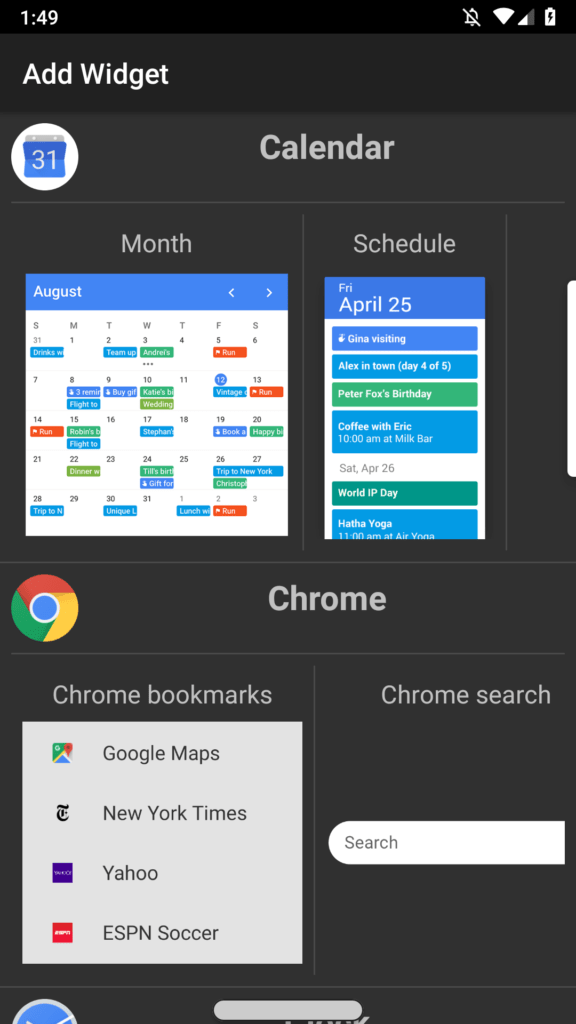 Widget Drawer