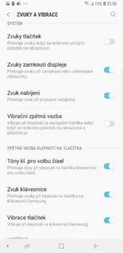 zvuky a vibrace samsung experience