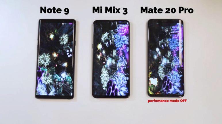 Antutu benchmark - Xiaomi Mi Mix 3 vs Huawei Mate 20 Pro vs Samsung Galaxy Note 9