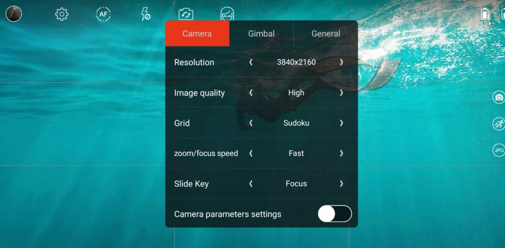 Atom Gimbal snoppa nastaveni rozliseni