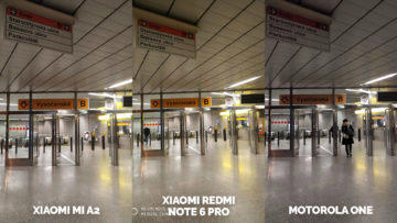 Fototest Xiaomi Mi A2 vs Xiaomi Redmi Note 6 Pro vs Motorola One metro umele osvetleni