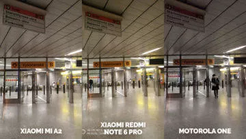 Fototest Xiaomi Mi A2 vs Xiaomi Redmi Note 6 Pro vs Motorola One metro umele osvetleni