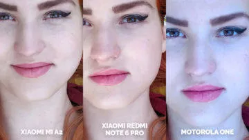 Fototest Xiaomi Mi A2 vs Xiaomi Redmi Note 6 Pro vs Motorola One modelka portret detail