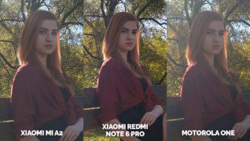 Fototest Xiaomi Mi A2 vs Xiaomi Redmi Note 6 Pro vs Motorola One modelka v proti svetle detail