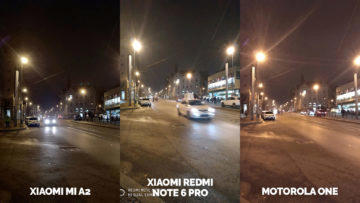 Fototest Xiaomi Mi A2 vs Xiaomi Redmi Note 6 Pro vs Motorola One nocni ulice