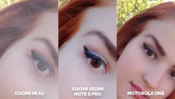 Fototest Xiaomi Mi A2 vs Xiaomi Redmi Note 6 Pro vs Motorola One selfie detail