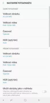 nastaveni fotoaparatu samsung galaxy A7