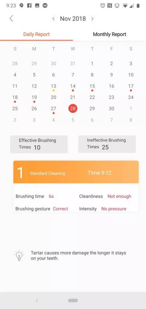 Oclean aplikace kalendar