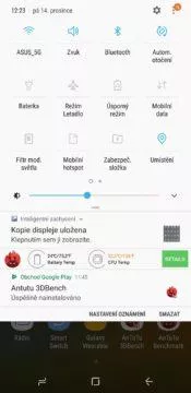 Samsung Galaxy A7 notifikacni lista