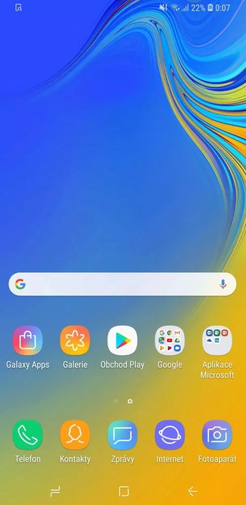 Samsung Galaxy A9 domovska obrazovka