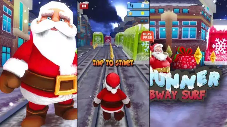 Santa Runner :Xmas Subway Surfer - Android Gameplay HD