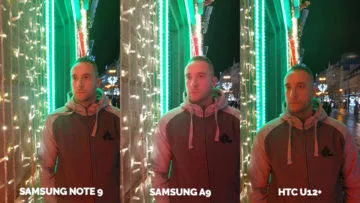 Srovnání fotoaparátů Samsung Galaxy A9 vs Samsung Galaxy Note 9 vs HTC U12+ nocni portret