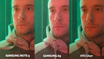 Srovnání fotoaparátů Samsung Galaxy A9 vs Samsung Galaxy Note 9 vs HTC U12+ nocni portret detail