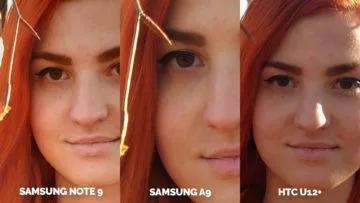 Srovnání fotoaparátů Samsung Galaxy A9 vs Samsung Galaxy Note 9 vs HTC U12+ portret detail