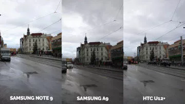 Srovnání fotoaparátů Samsung Galaxy A9 vs Samsung Galaxy Note 9 vs HTC U12+ ulice