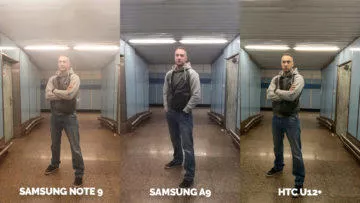 Srovnání fotoaparátů Samsung Galaxy A9 vs Samsung Galaxy Note 9 vs HTC U12+ umele osvetleni