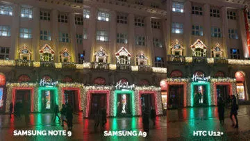 Srovnání fotoaparátů Samsung Galaxy A9 vs Samsung Galaxy Note 9 vs HTC U12+ vanocni ozdoby noc