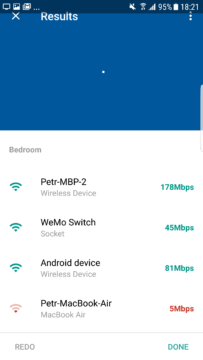 aplikace Google Wi-Fi vysledky