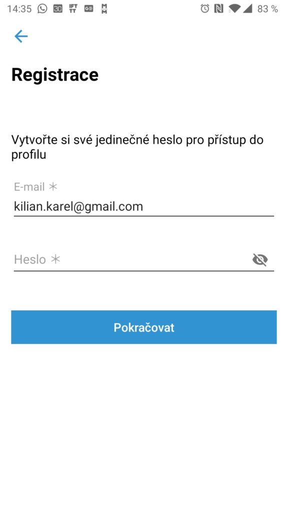 E-mail a heslo
