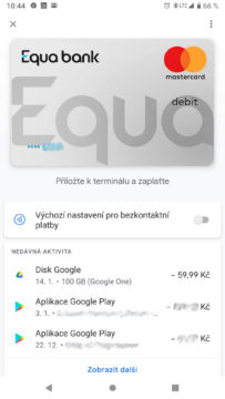 Equa bank Google pay domovska obrazovka