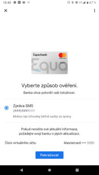 Equa bank Google pay overeni sms