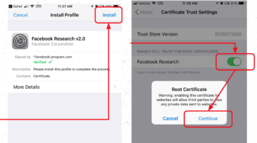 facebook research root prava aplikace