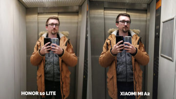 fototest Xiaomi Mi A2 vs Honor 10 Lite vytah selfie