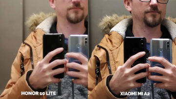 fototest Xiaomi Mi A2 vs Honor 10 Lite vytah selfie detail
