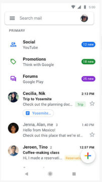 gmail redesign telefon