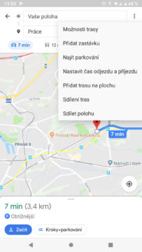 Google mapy nastavit cas prijezdu a odjezdu