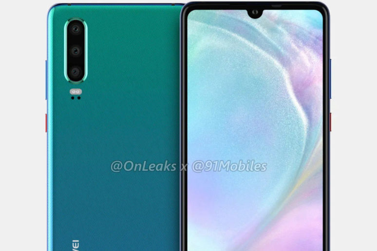 huawei p30 render spekulace