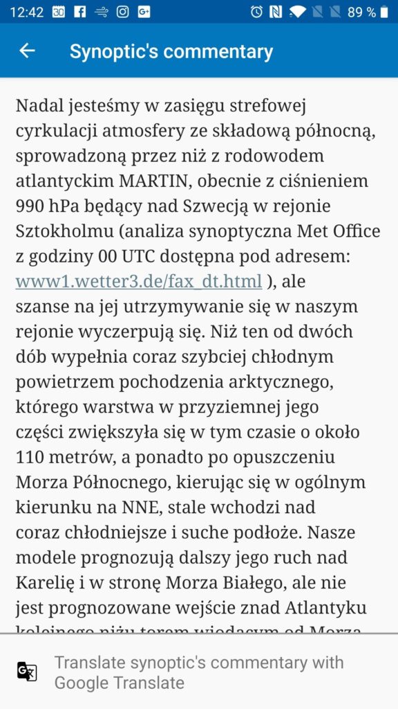 Komentář k synoptické situaci