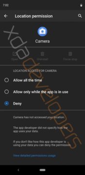 opravneni camera android Q