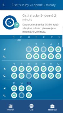 Philips Sonicare aplikace kalendar