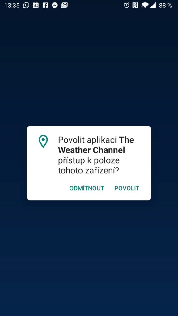 Požadavek na možnost zjištění polohy