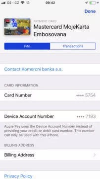 Apple Pay Cesko informace karta