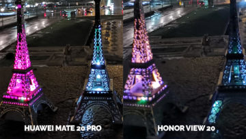 Fototest Honor View 20 vs Huawei Mate 20 Pro noc eiffelova vez detail